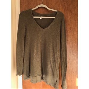 Army Green Long Sleeve Top
